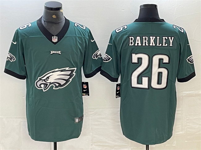 Men's Philadelphia Eagles #26 Saquon Barkley Green Team Big Logo Limited Vapor untouchable Limited Stitched Jersey Men's Philadelphia Eagles #26 Saquon Barkley Green Team Big Logo Limited Vapor untouchable Limited Stitched Jersey